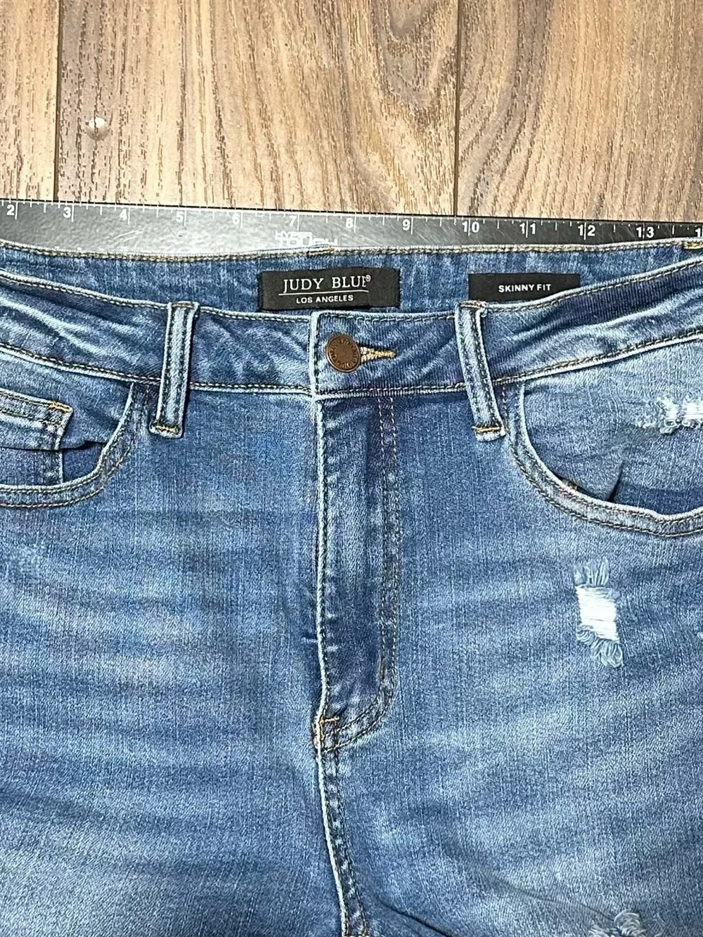 Judy Blue High Waist Lemon Patch Skinny Jeans Distressed 11/30